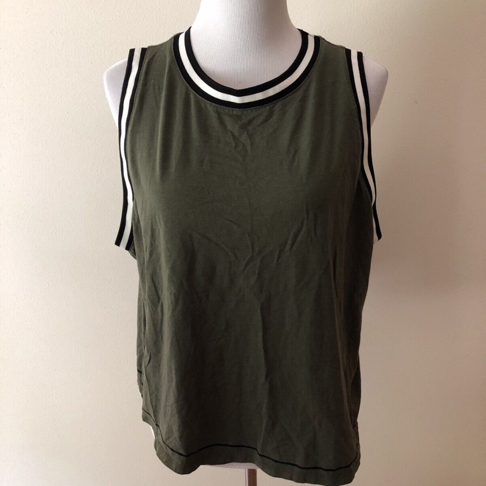 Hunter for Target army green sleeveless top with black & white trim - womens 2X